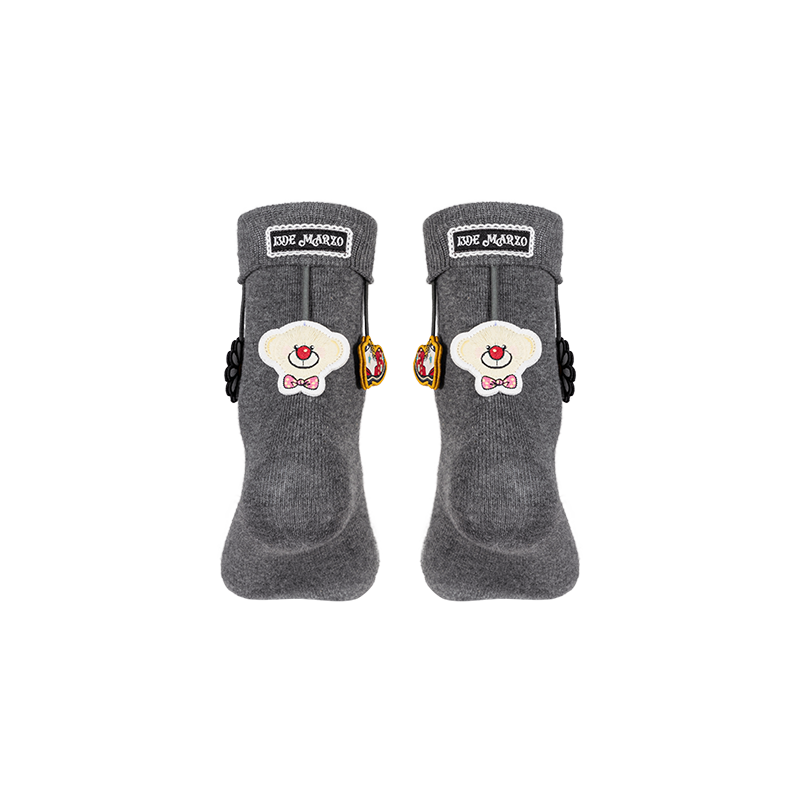13DE MARZO Fringe Charm Mid-Calf Socks Grey