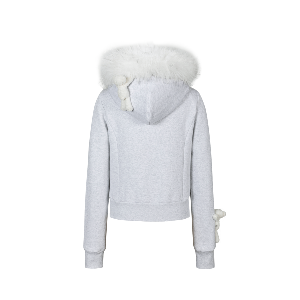 13DE MARZO Doozoo Fur Collar Hoodie Grey