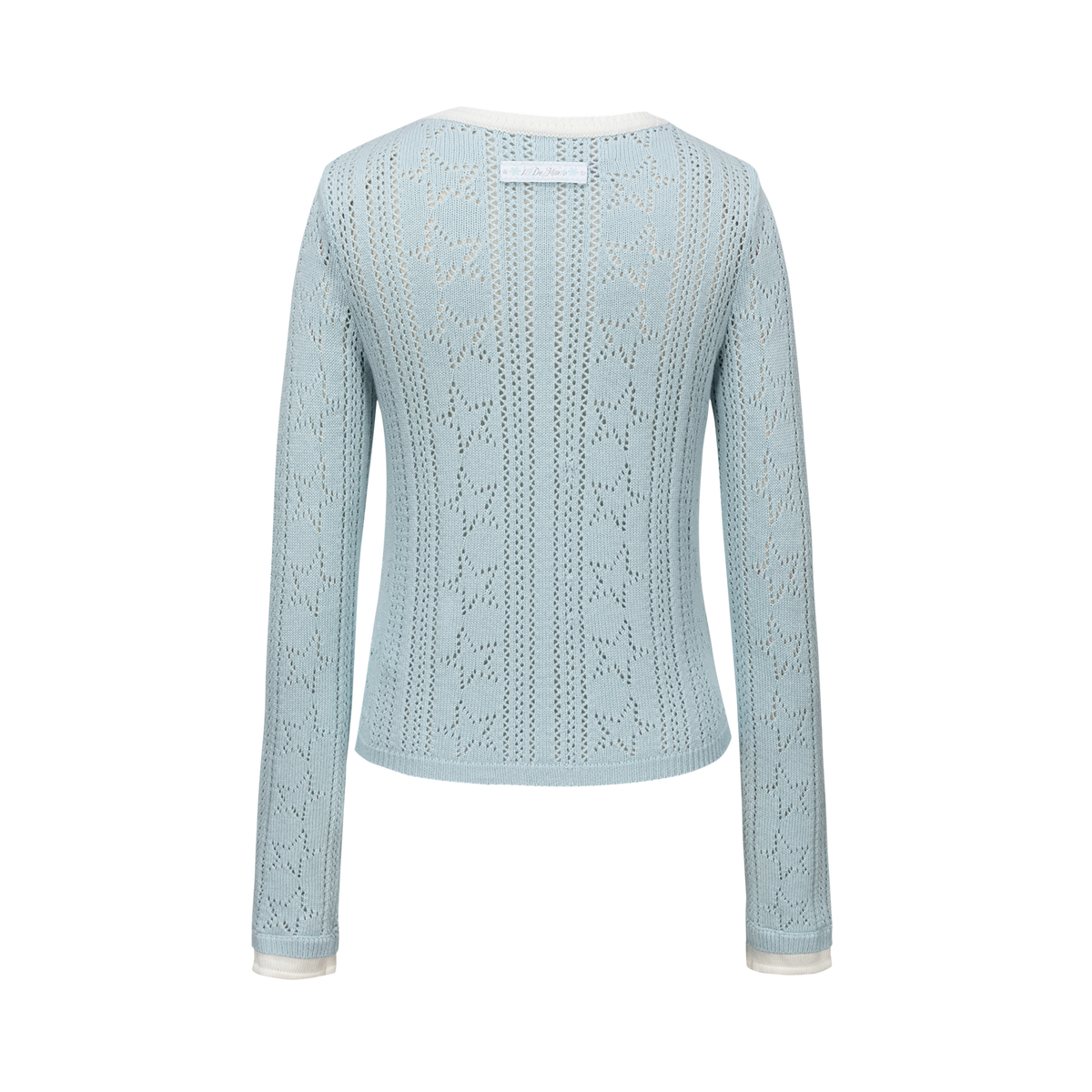 13DE MARZO Luminous Bear Layered Knit Cardigan Blue