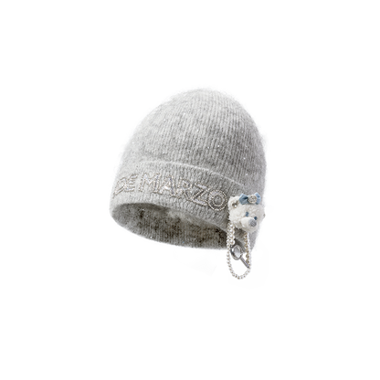 13DE MARZO Bear Sparkle Beanie Grey