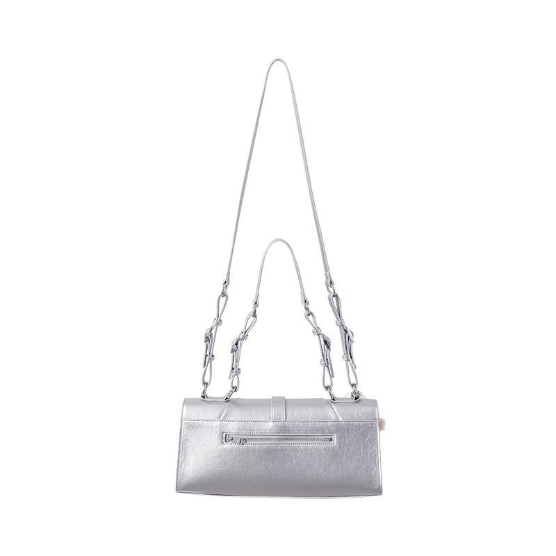 13DE MARZO Sheriff Bear Baguette Bag Silver
