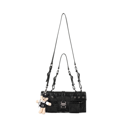 13DE MARZO Sheriff Bear Baguette Bag Black