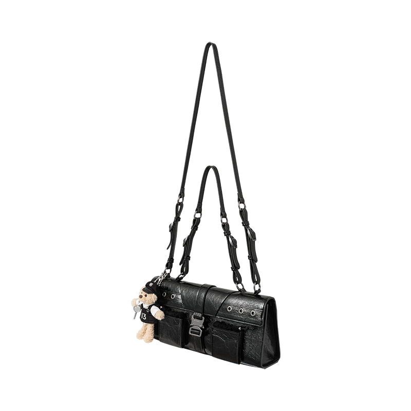 13DE MARZO Sheriff Bear Baguette Bag Black
