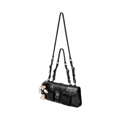 13DE MARZO Sheriff Bear Baguette Bag Black