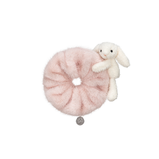 13DE MARZO Furry Hair Tie Dusty pink