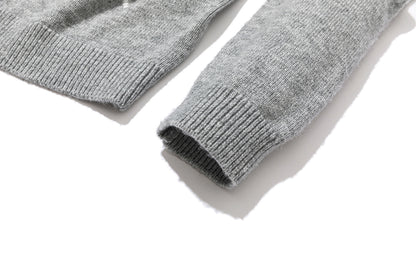 13DE MARZO Bow Bear Knit Cardigan Vest Grey