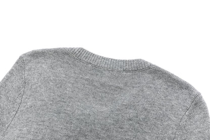 13DE MARZO Bow Bear Knit Cardigan Vest Grey