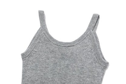 13DE MARZO Bow Bear Knit Cardigan Vest Grey