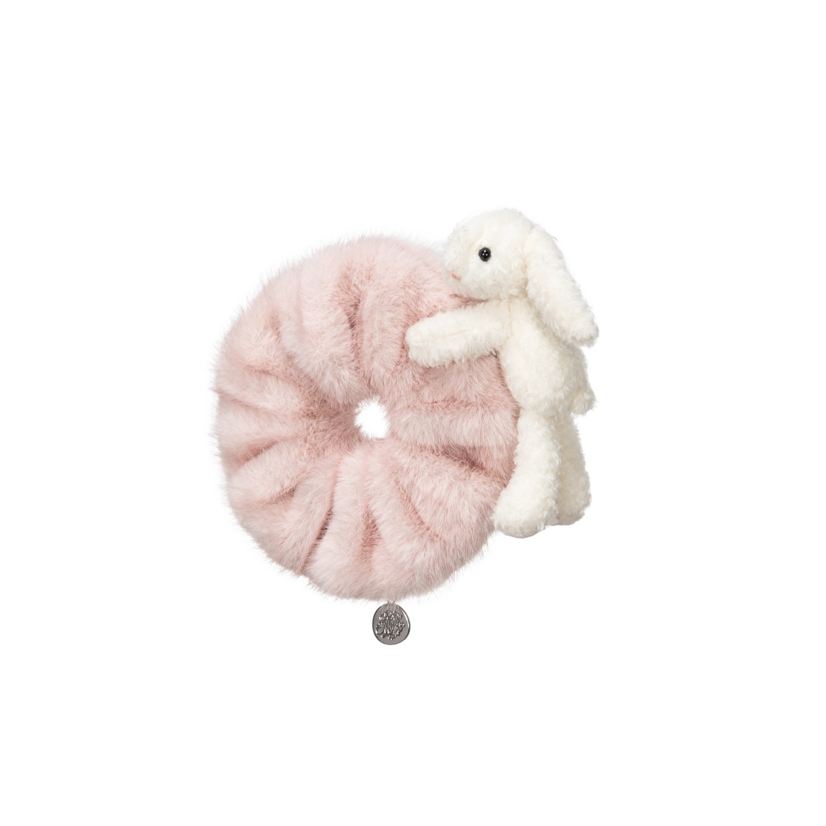 13DE MARZO Furry Hair Tie Dusty pink