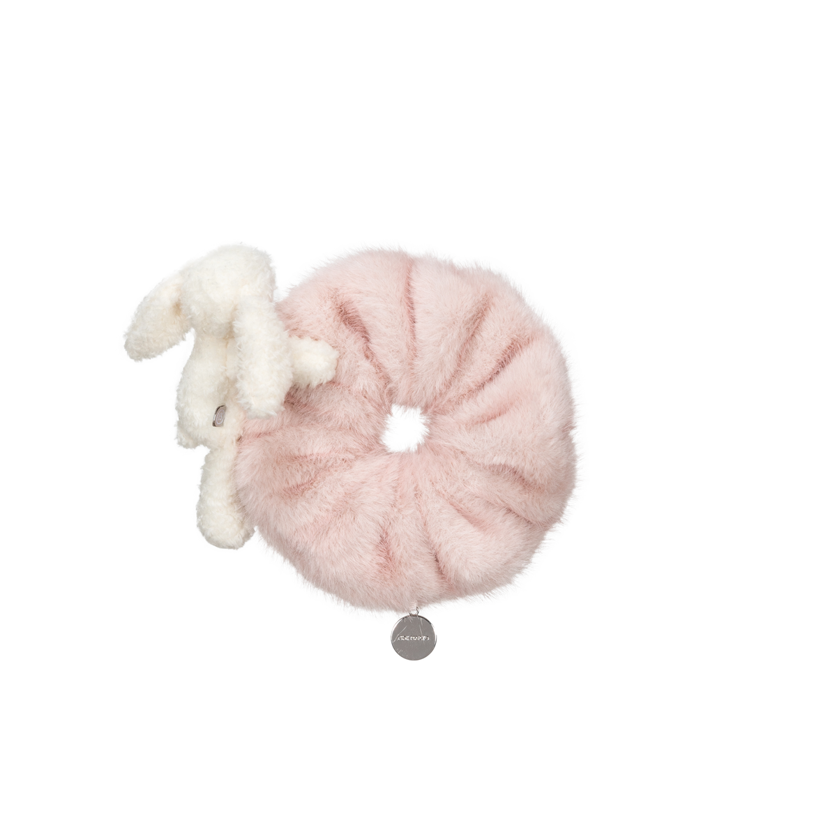 13DE MARZO Furry Hair Tie Dusty pink