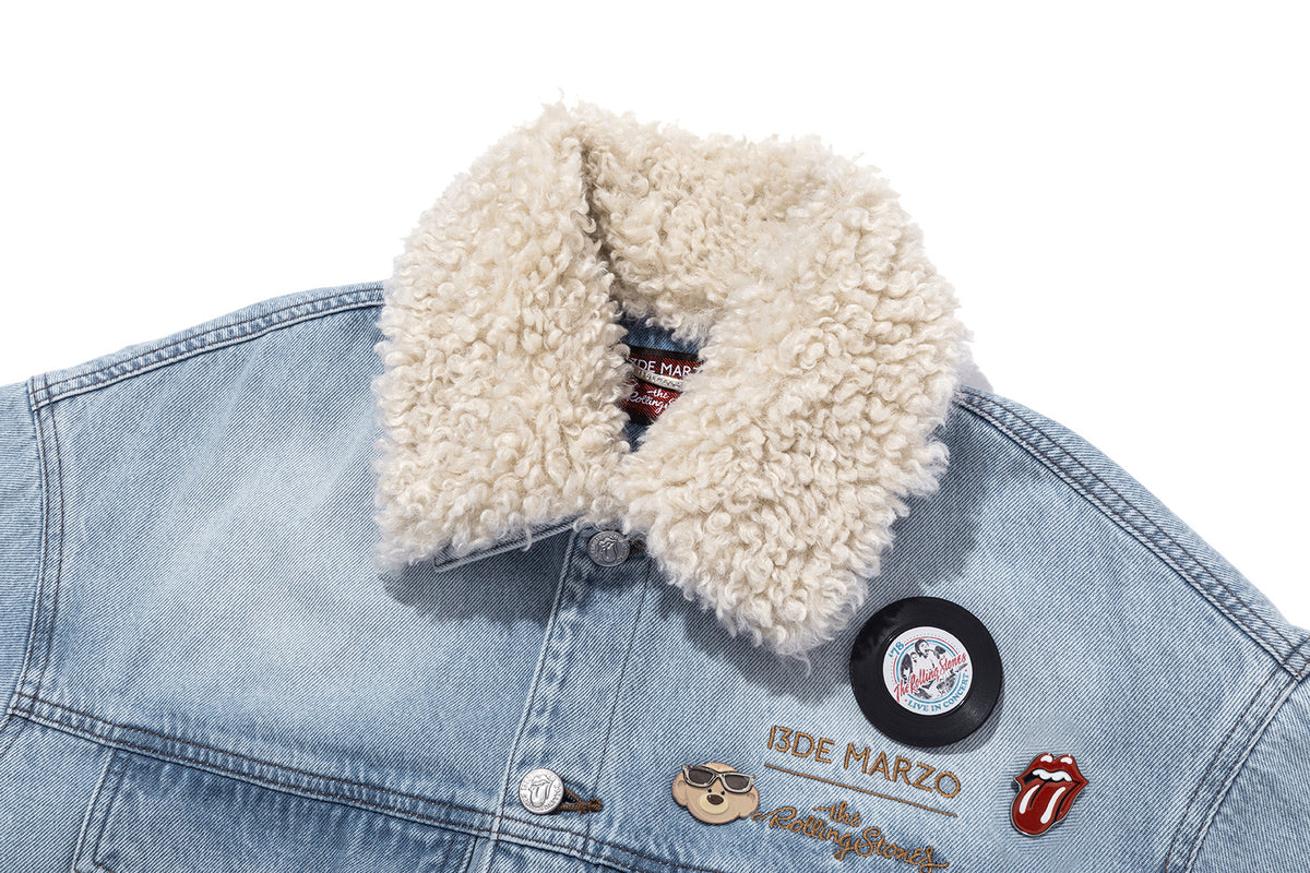 13DE MARZO Rolling Stones Tongue Denim Jacket