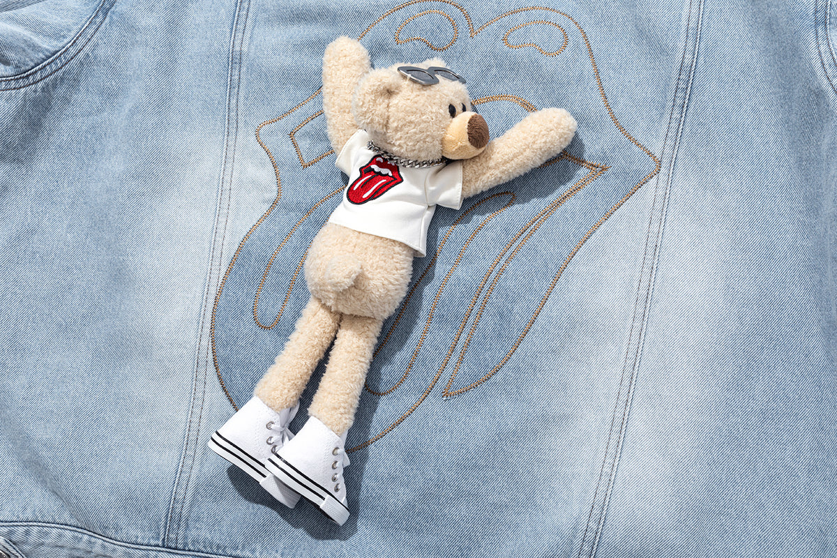 13DE MARZO Rolling Stones Tongue Denim Jacket