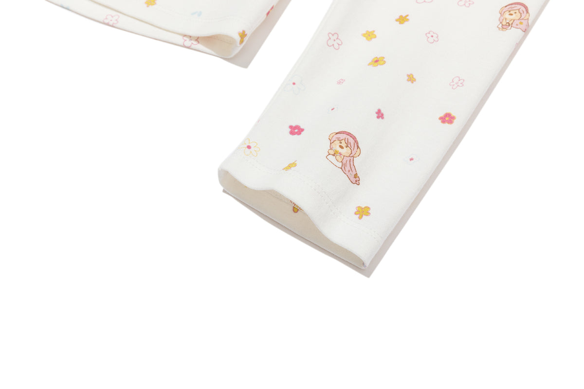 13DE MARZO Floral Room Bear Pajama Set