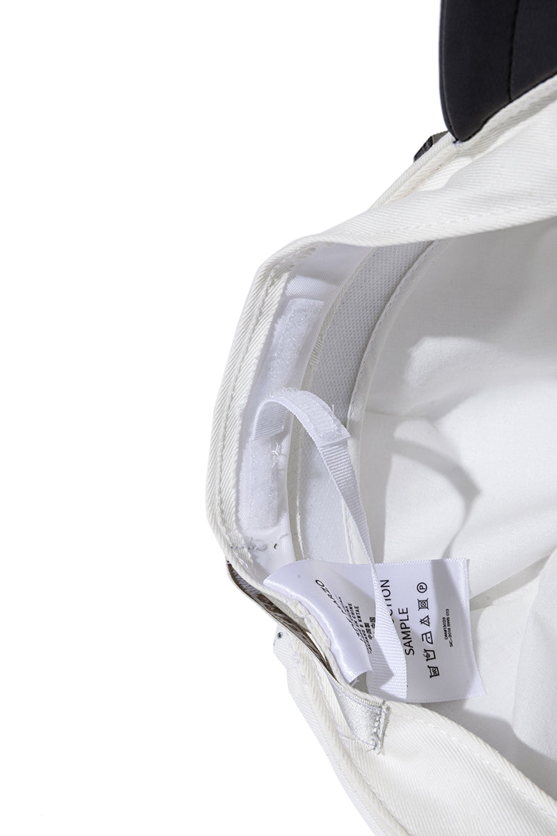 13DE MARZO Glass Print Octagonal Beret White