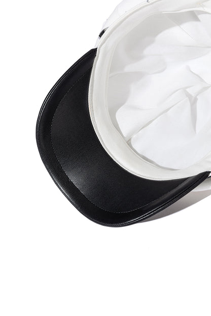 13DE MARZO Glass Print Octagonal Beret White