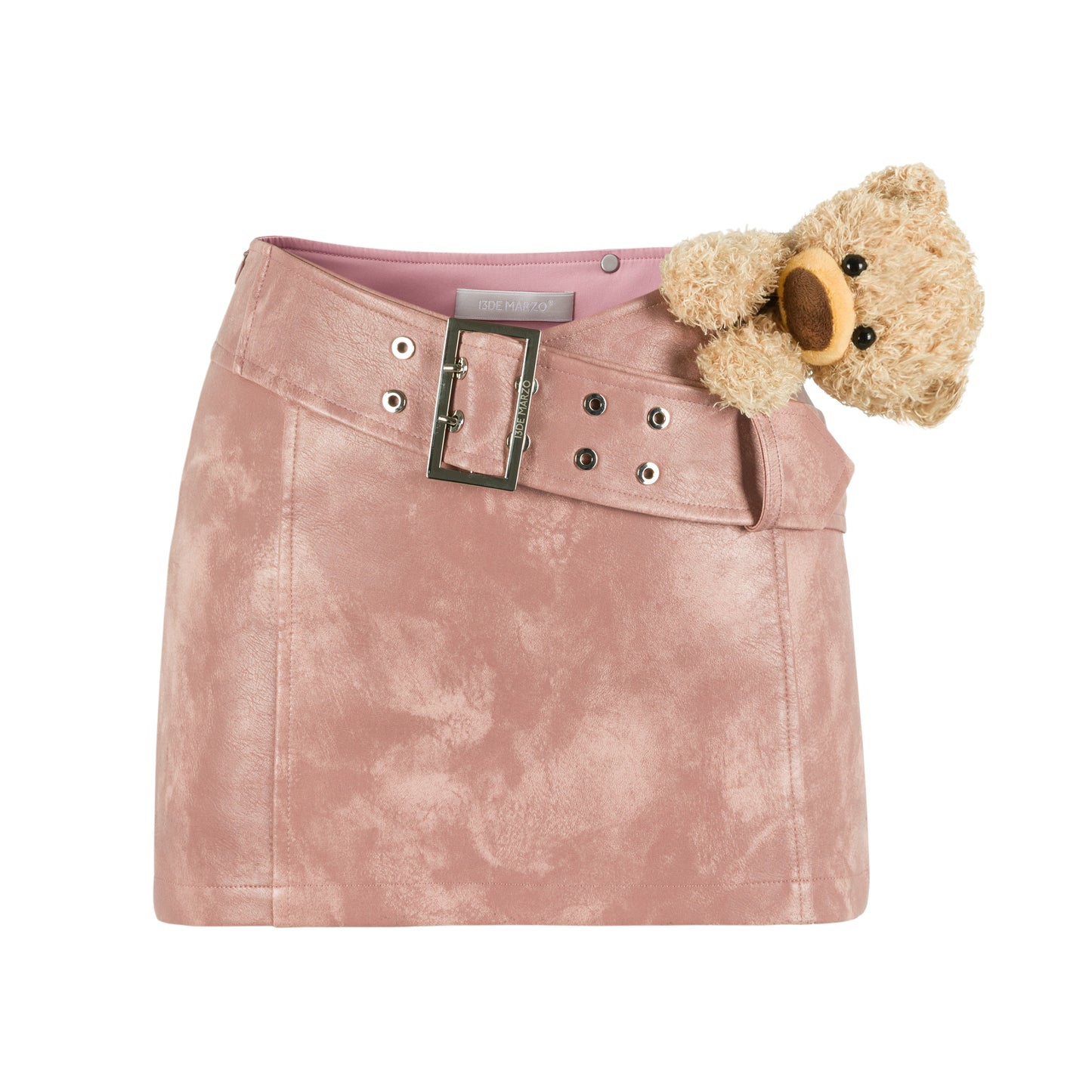 13DE MARZO Bear Leather Bodycon Skirt