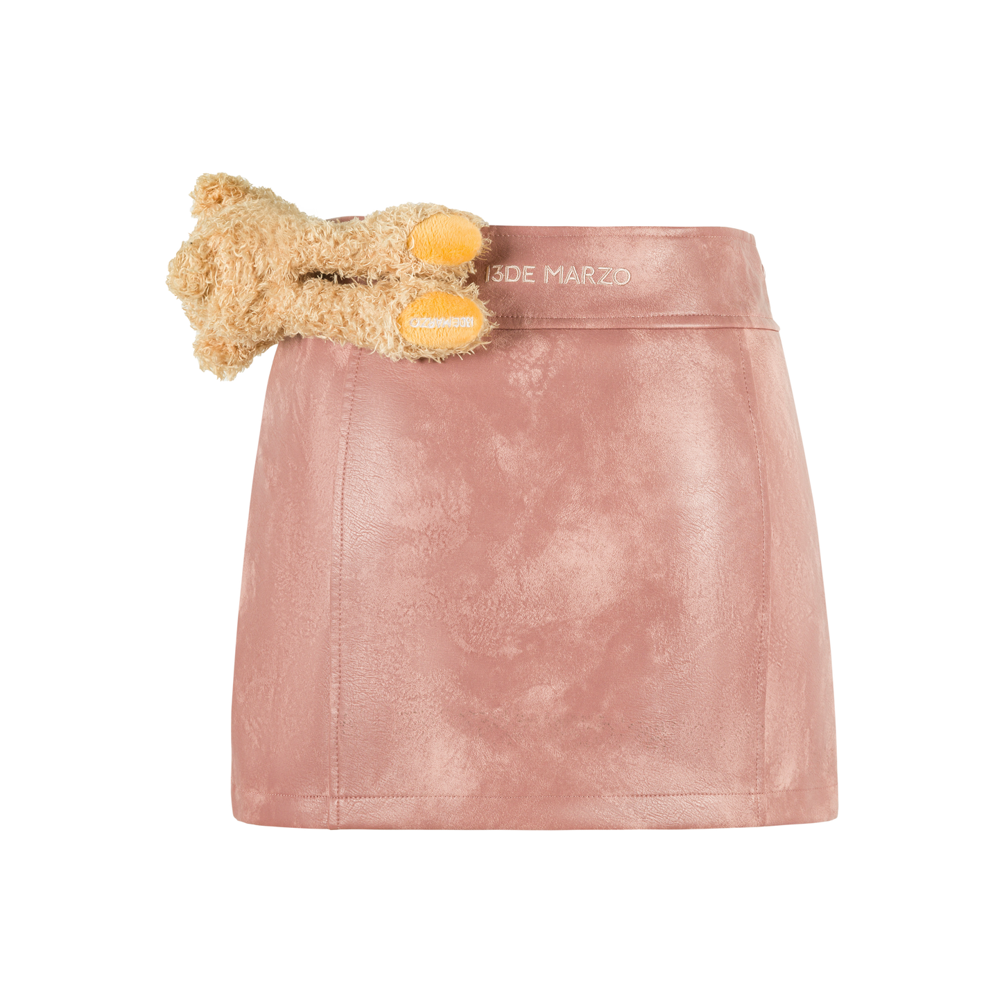 13DE MARZO Bear Leather Bodycon Skirt