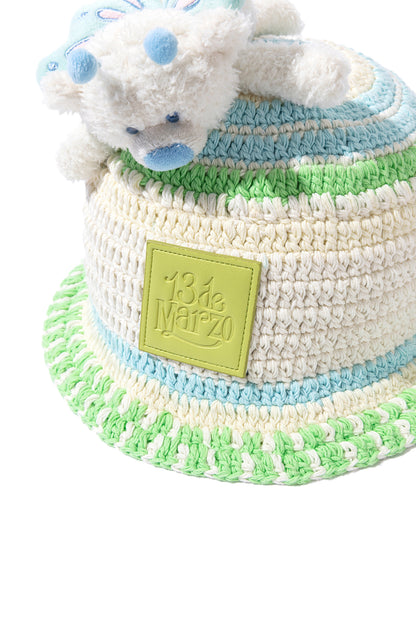 13DE MARZO Floral Bear Knit Hat - 13DE MARZO
