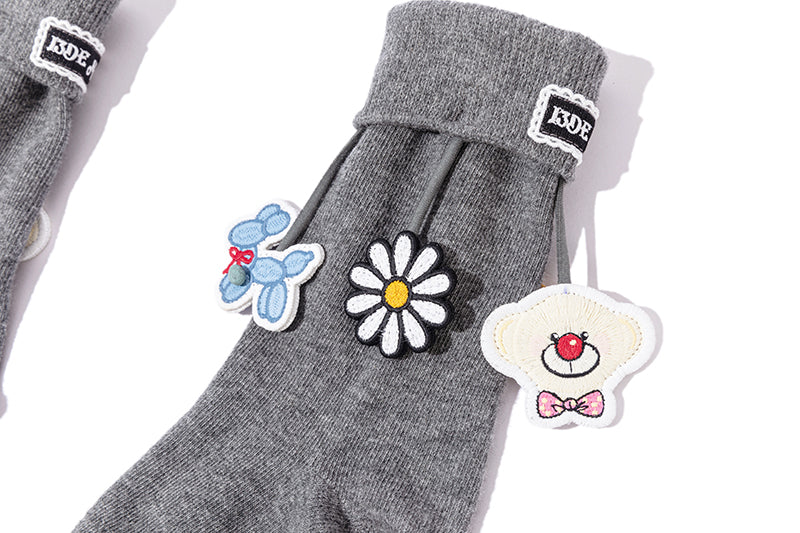 13DE MARZO Fringe Charm Mid-Calf Socks Grey