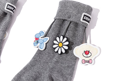 13DE MARZO Fringe Charm Mid-Calf Socks Grey