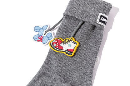 13DE MARZO Fringe Charm Mid-Calf Socks Grey