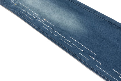 13DE MARZO Luminous Bear Straight Leg Jeans Navy Blue
