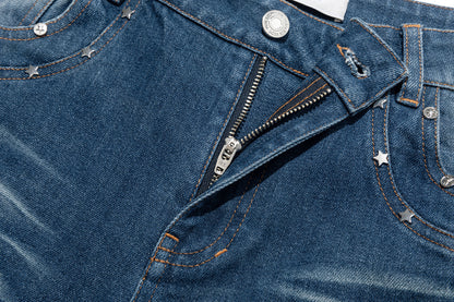 13DE MARZO Luminous Bear Straight Leg Jeans Navy Blue