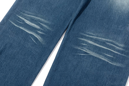 13DE MARZO Luminous Bear Straight Leg Jeans Navy Blue