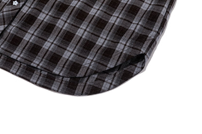 13DE MARZO Luminous Bear Long Sleeve Plaid Shirt Blue