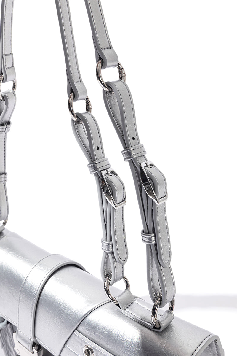 13DE MARZO Sheriff Bear Baguette Bag Silver