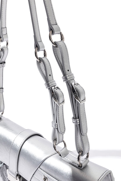 13DE MARZO Sheriff Bear Baguette Bag Silver