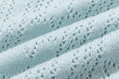 13DE MARZO Luminous Bear Layered Knit Cardigan Blue