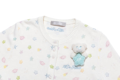 13DE MARZO All-Over Star Knit Cardigan