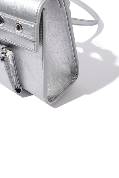 13DE MARZO Sheriff Bear Baguette Bag Silver