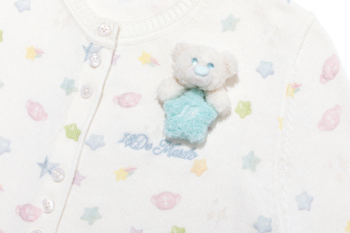 13DE MARZO All-Over Star Knit Cardigan