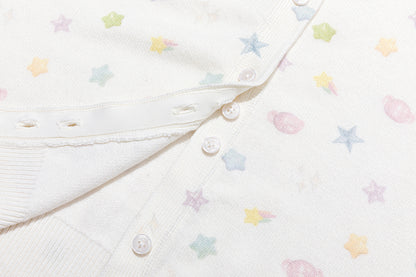 13DE MARZO All-Over Star Knit Cardigan