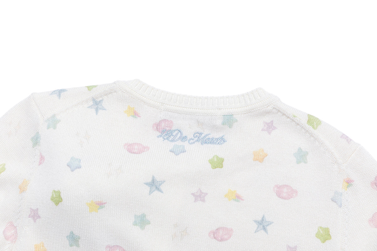 13DE MARZO All-Over Star Knit Cardigan