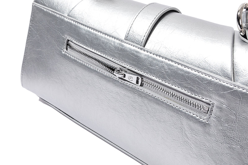13DE MARZO Sheriff Bear Baguette Bag Silver