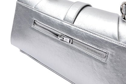 13DE MARZO Sheriff Bear Baguette Bag Silver