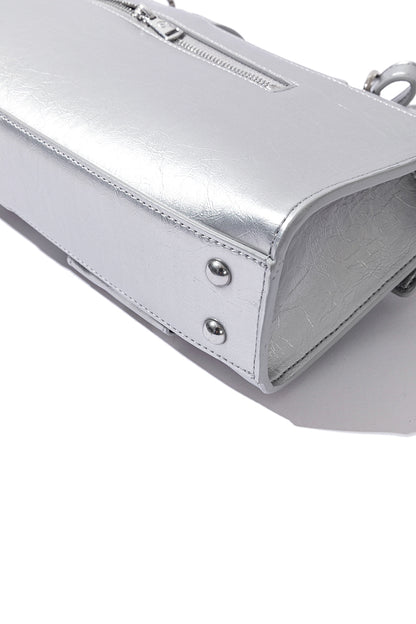 13DE MARZO Sheriff Bear Baguette Bag Silver