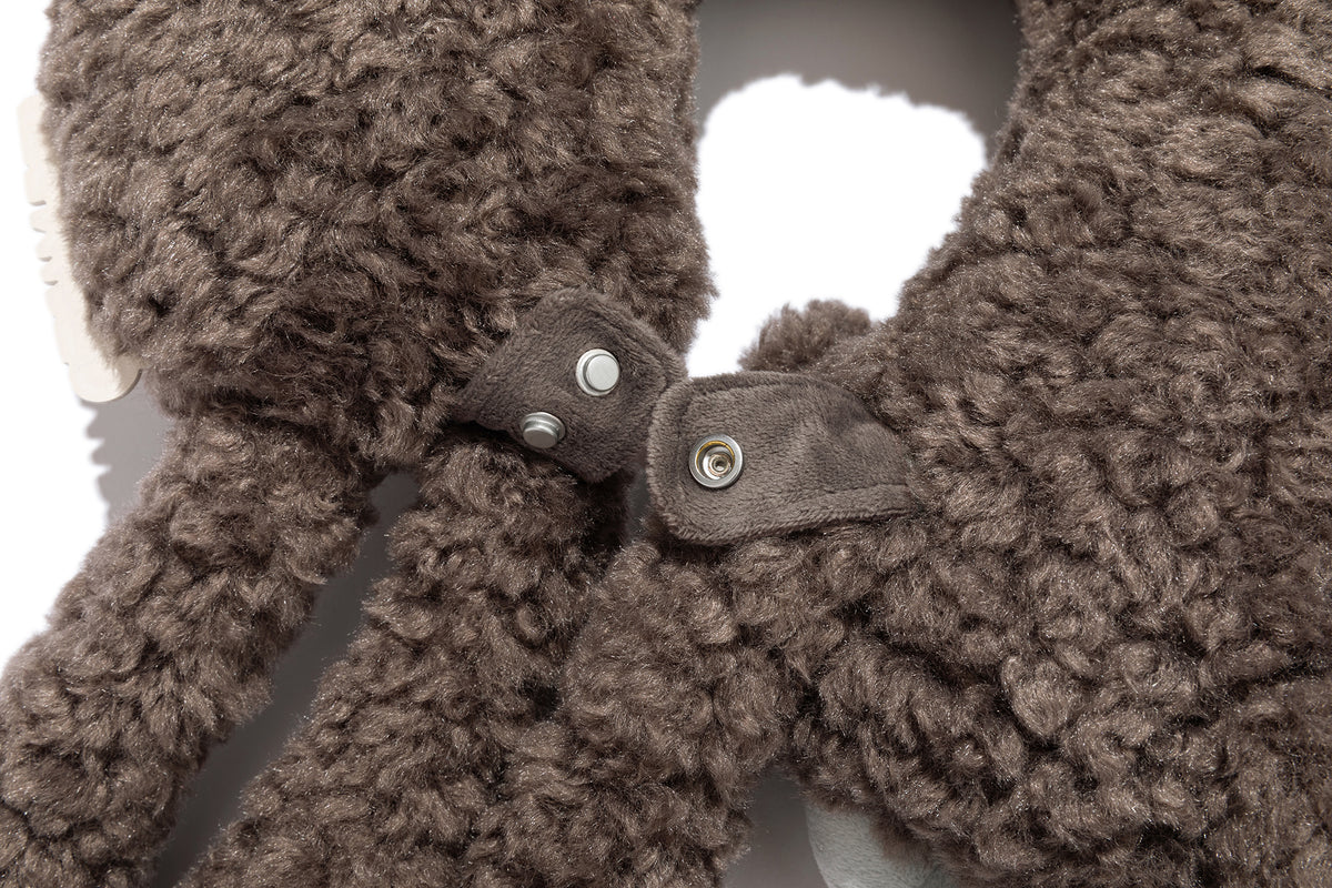 13DE MARZO Plush U-Shaped Travel Pillow Dark Grey - 13DE MARZO