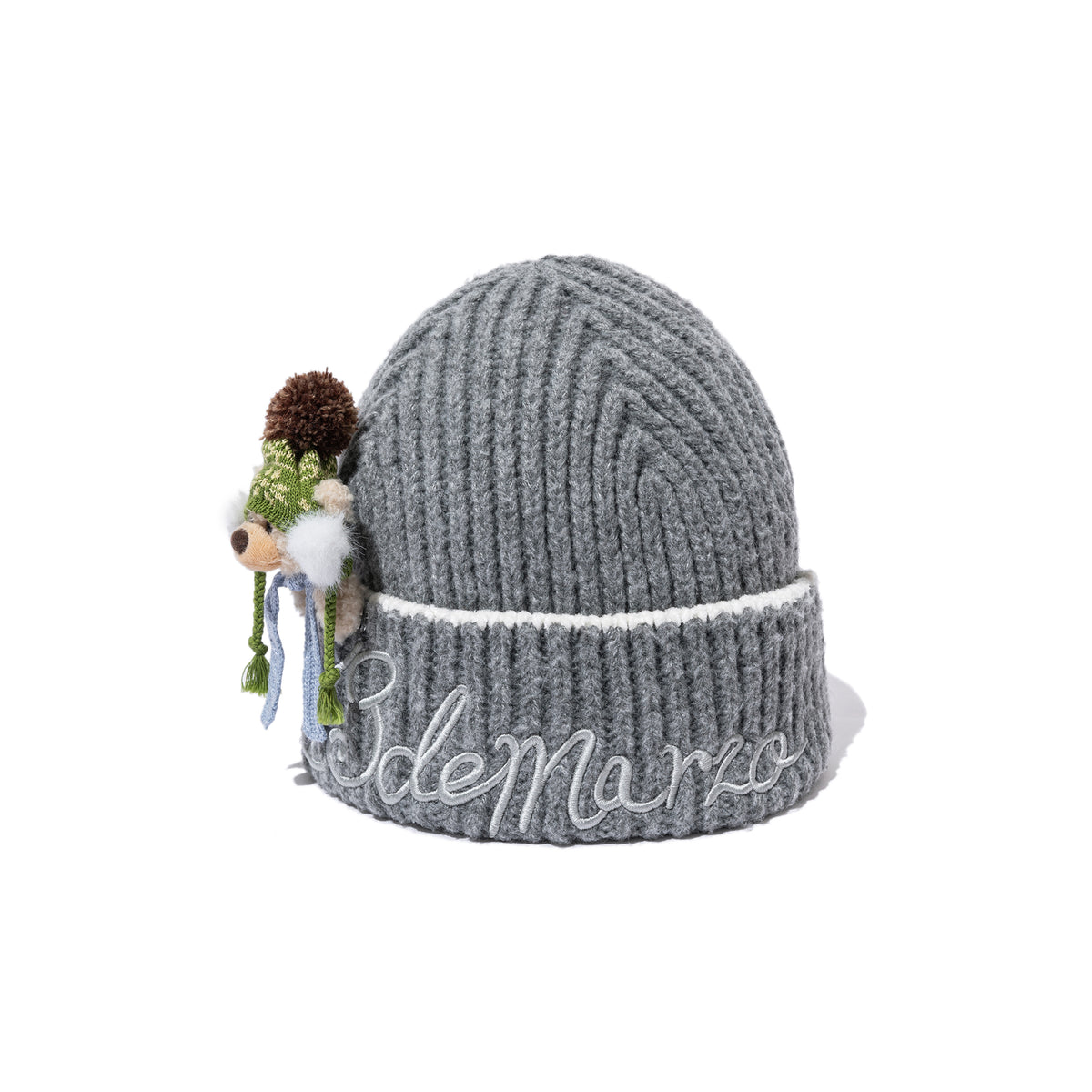 13DE MARZO Snow Bear Knit Beanie Grey - 13DE MARZO