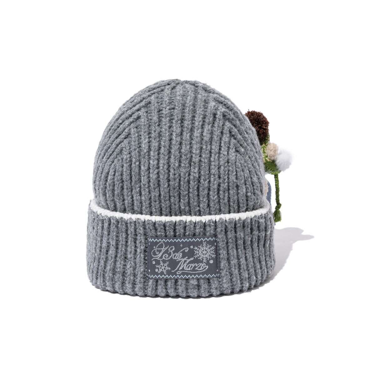 13DE MARZO Snow Bear Knit Beanie Grey - 13DE MARZO