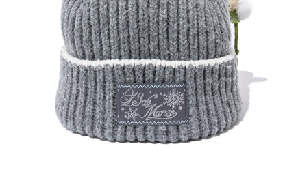 13DE MARZO Snow Bear Knit Beanie Grey - 13DE MARZO