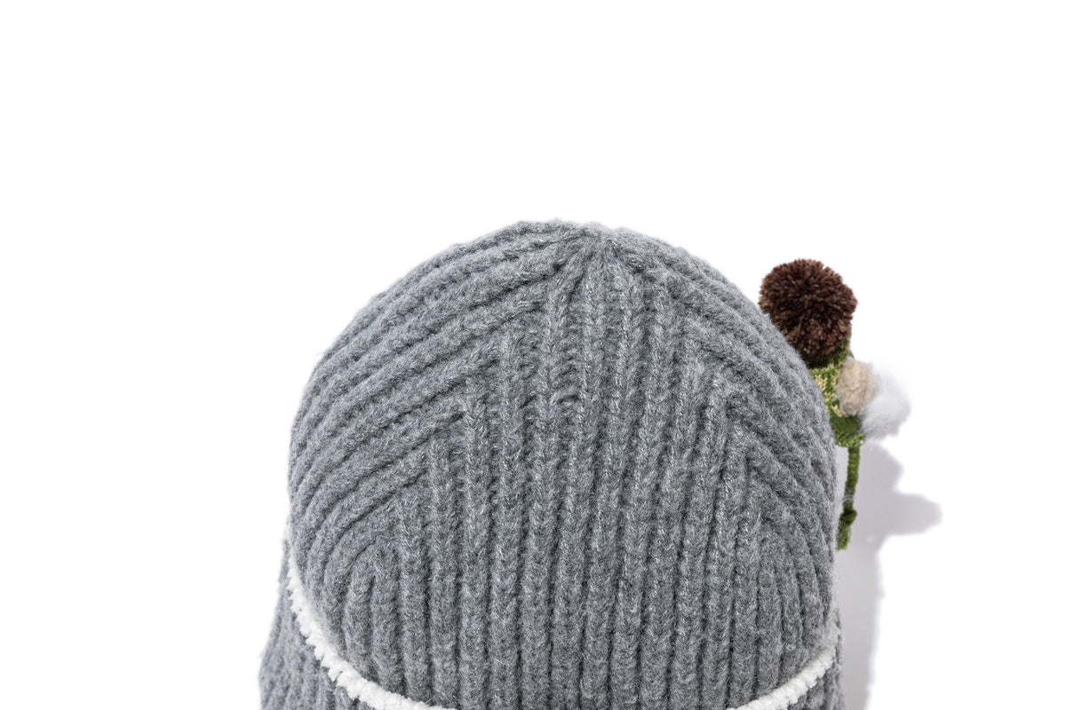 13DE MARZO Snow Bear Knit Beanie Grey - 13DE MARZO
