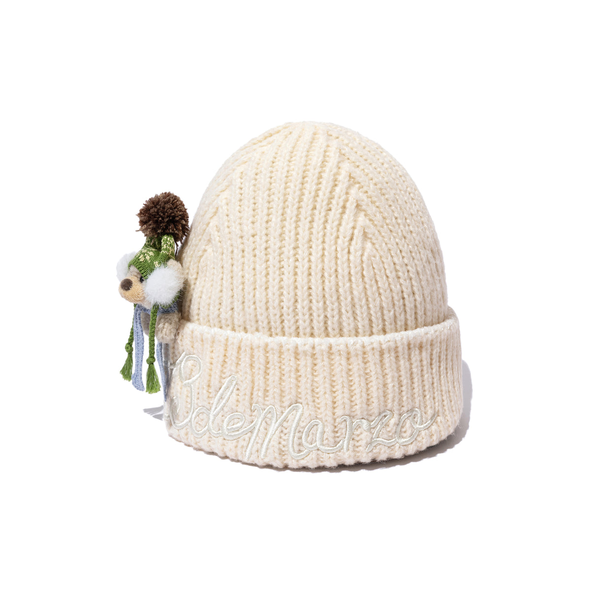 13DE MARZO Snow Bear Knit Beanie Beige - 13DE MARZO