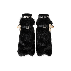 13DE MARZO Rolling Stones Faux Fur Leg Warmer Black