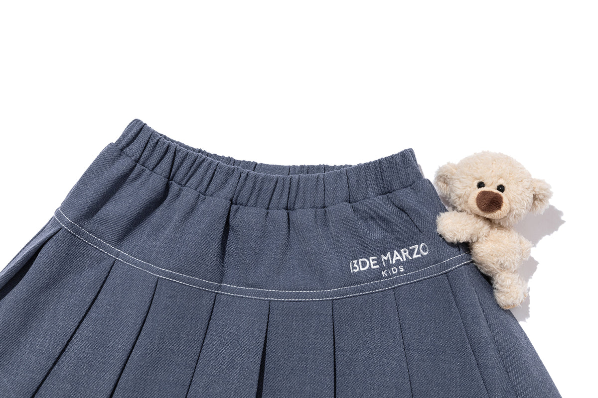 13DE MARZO BabyBear Suit Pleated Skirt Navy Blue