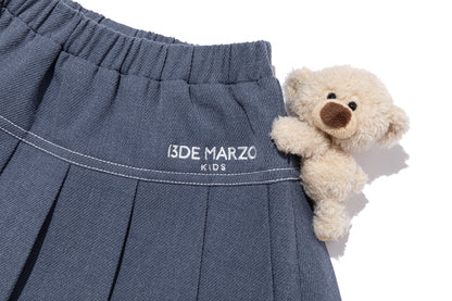 13DE MARZO BabyBear Suit Pleated Skirt Navy Blue