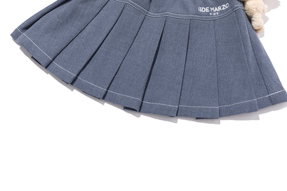 13DE MARZO BabyBear Suit Pleated Skirt Navy Blue